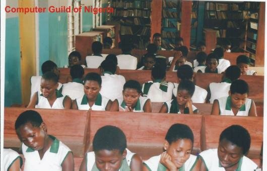 Students of St. Louis Grammar School During the Reading Session